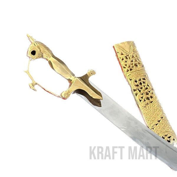 22 karat GOLD plated sheath ,Indian Wedding Sword, Engraving free.