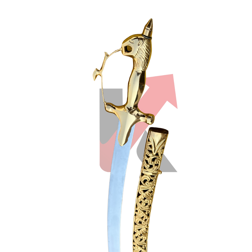 Indian Rajput Sword, 22 Karat Gold Plated , Indian Wedding Talwar