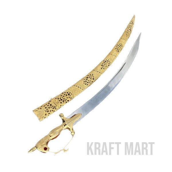 22 karat GOLD plated sheath ,Indian Wedding Sword, Engraving free. - KraftMart