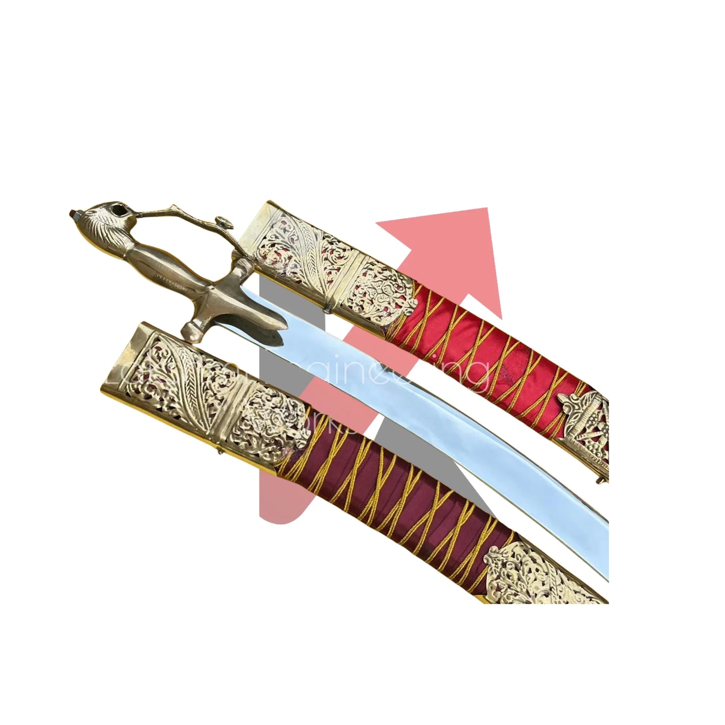 Groom Sword – Wedding Sword with Brass Hilt & Velvet Scabbard