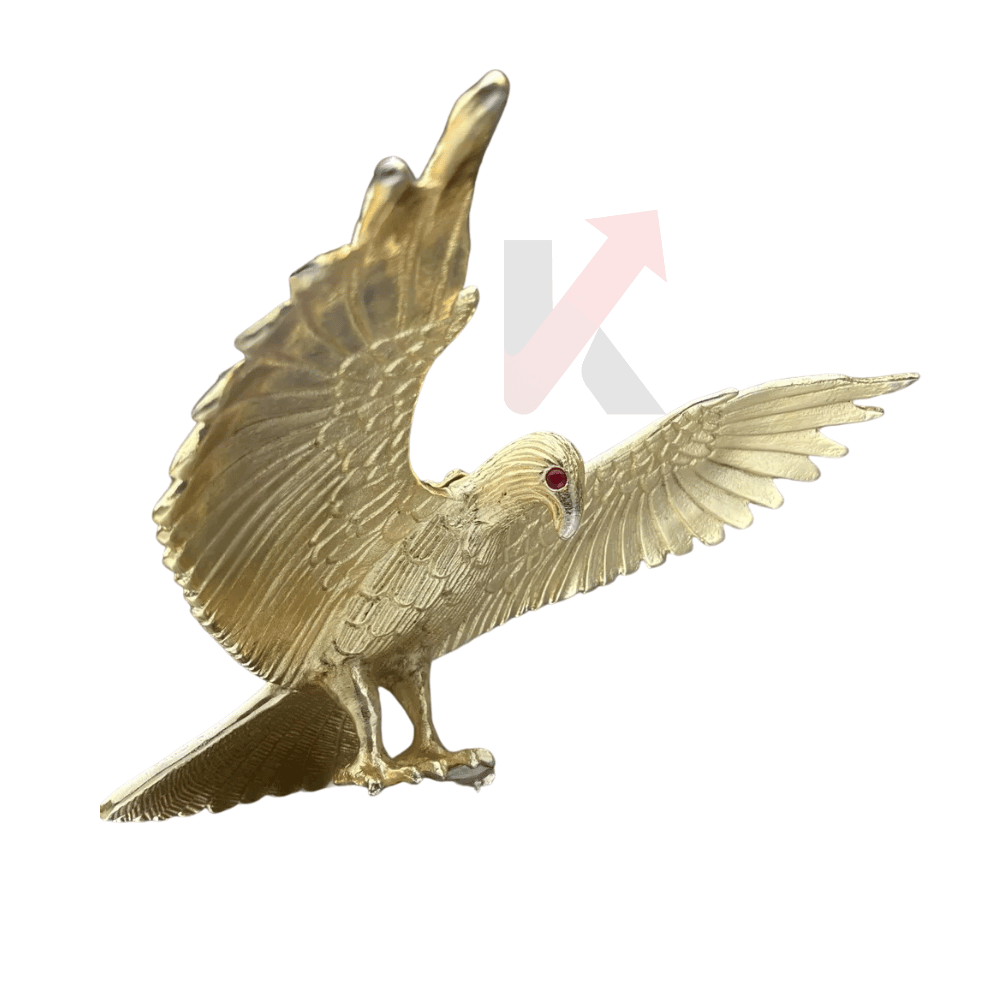 Gold eagle emblem on a white background