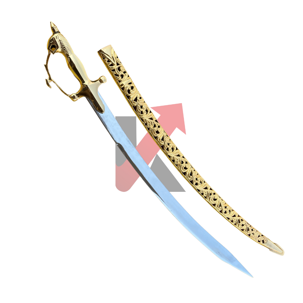 Indian Rajput Sword, 22 Karat Gold Plated , Indian Wedding Talwar