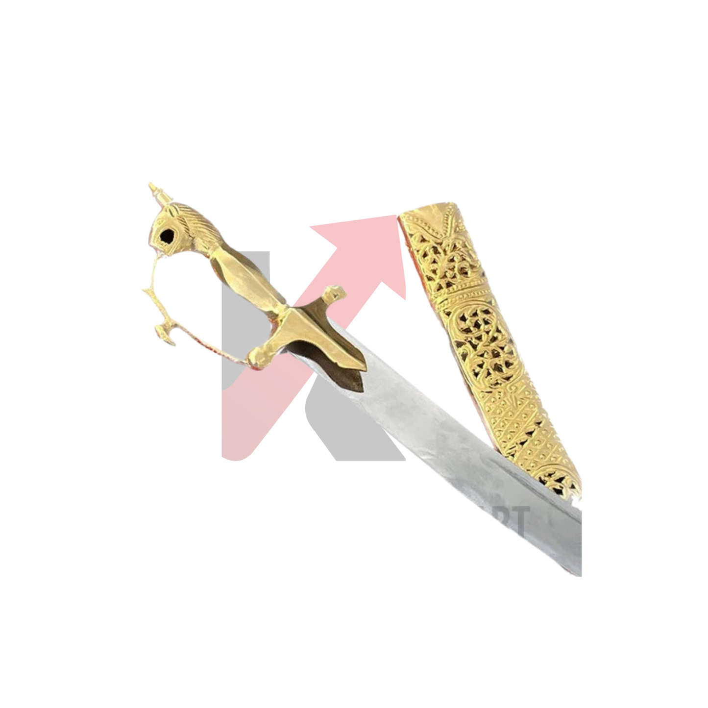 22 karat GOLD plated sheath ,Indian Wedding Sword, Engraving free.