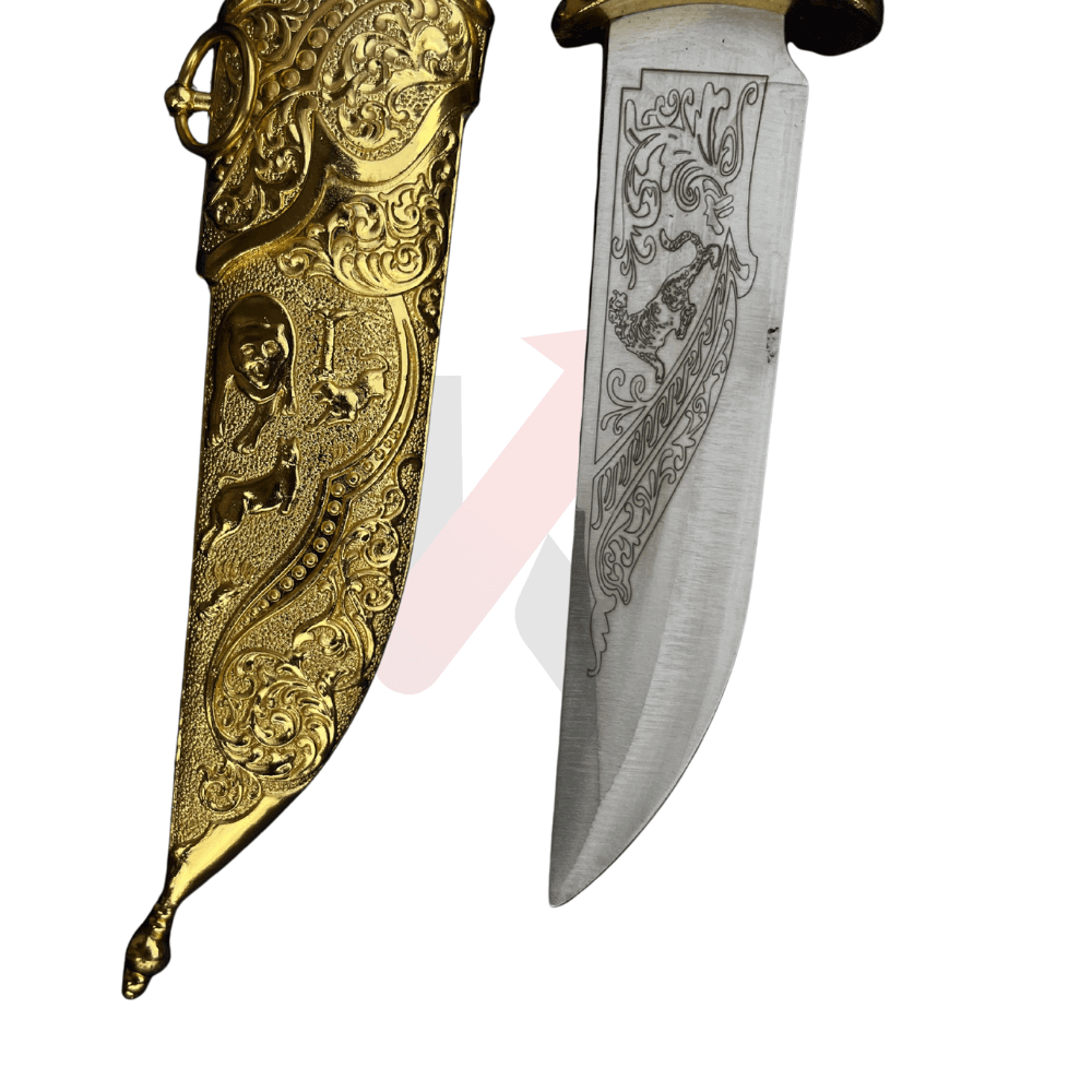 Decorative Dagger – 12 Inch Medieval Dagger with Wooden Handle & Metal Sheath