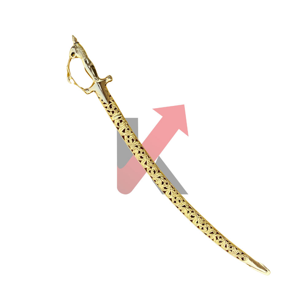 Indian Rajput Sword, 22 Karat Gold Plated , Indian Wedding Talwar
