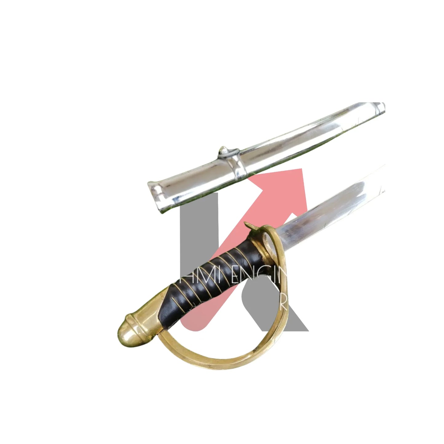 Wall-mounted collectible saber symbolizing bravery and tradition.
Historic American cavalry sword with brass handle