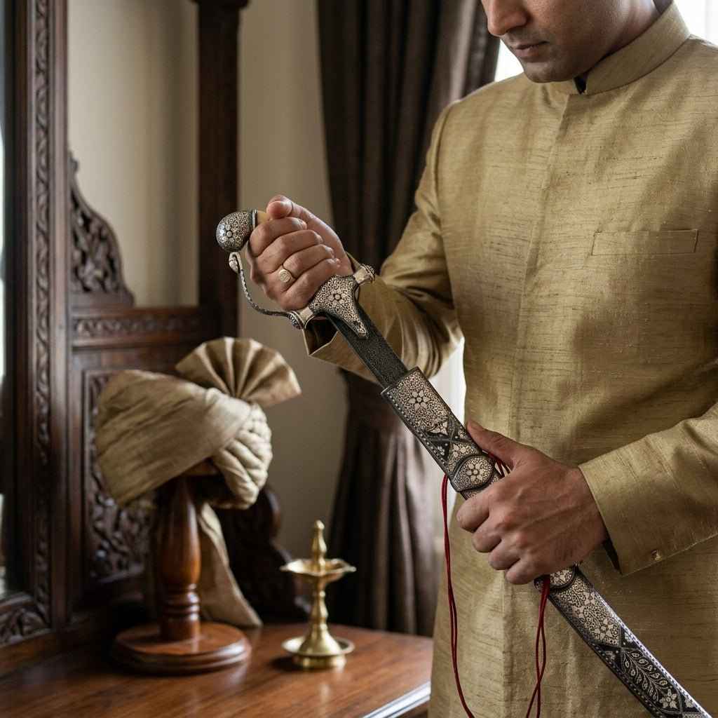 Damascus Steel Blade Sword, Ottoman Sword , Silver Calligraphy