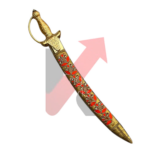 Religious collectible sword with spiritual engraving
