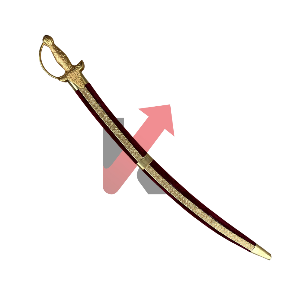 Velvet covered ceremonial sword for Sikh wedding groom outfit
