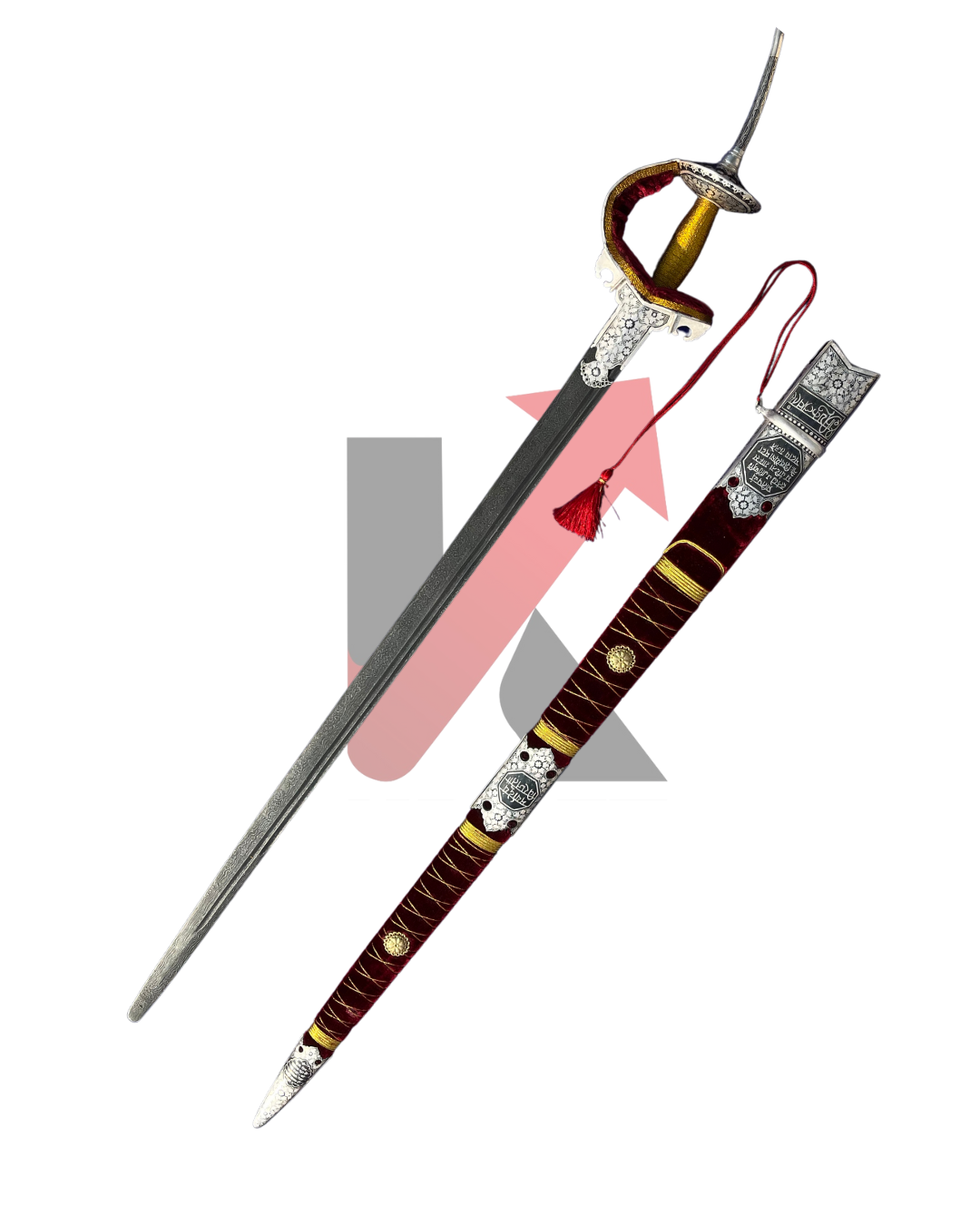 Full view of Bhavani Talwar with Damascus steel blade