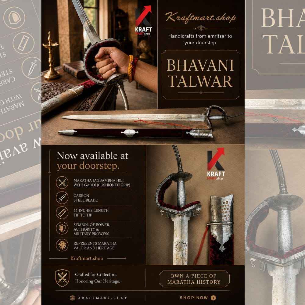 Bhavani Talwar Replica | Shivaji Maharaj Heritage Sword — Gift-Ready, Ships Worldwide