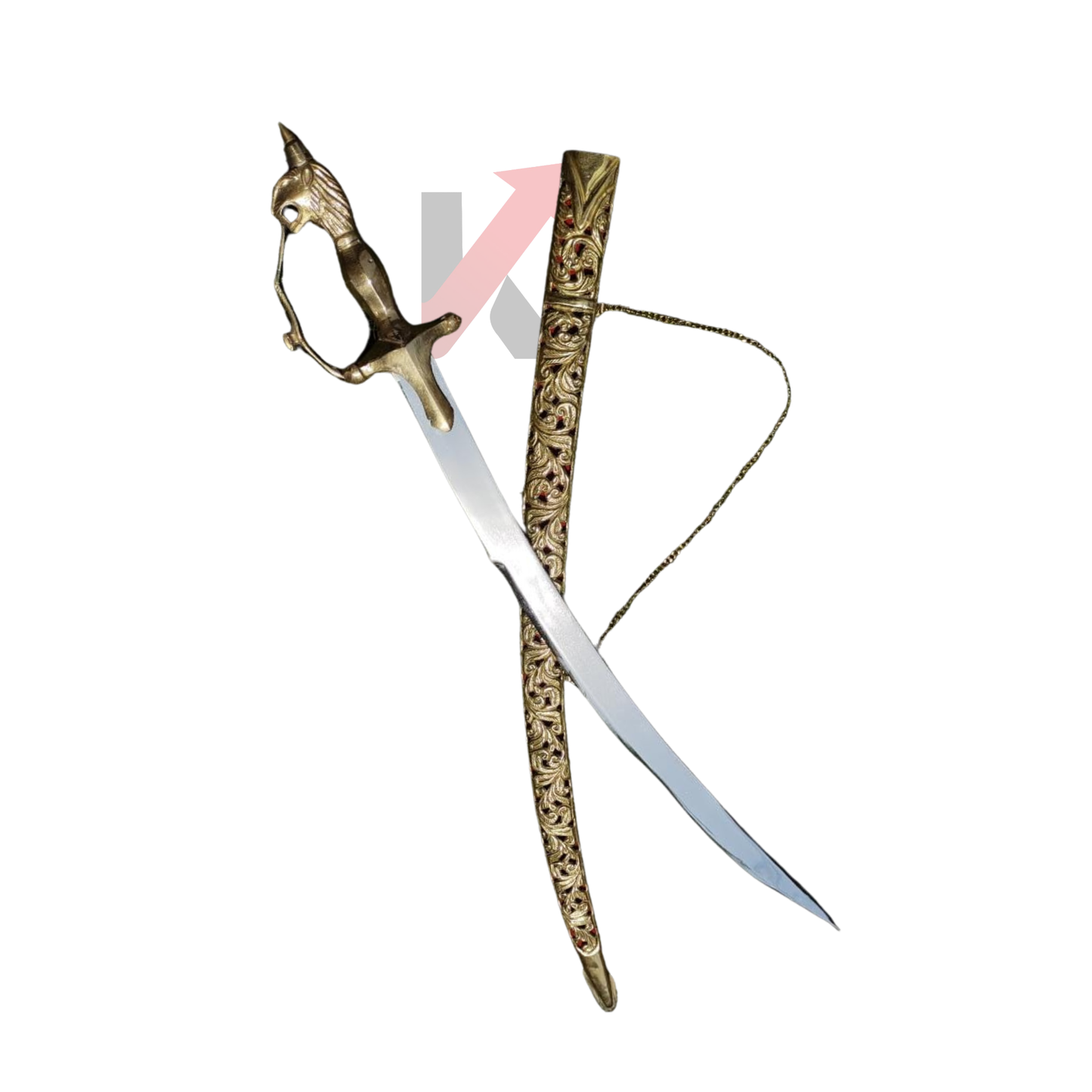 Brass wedding sword for Indian wedding – authentic Rajput style talwar