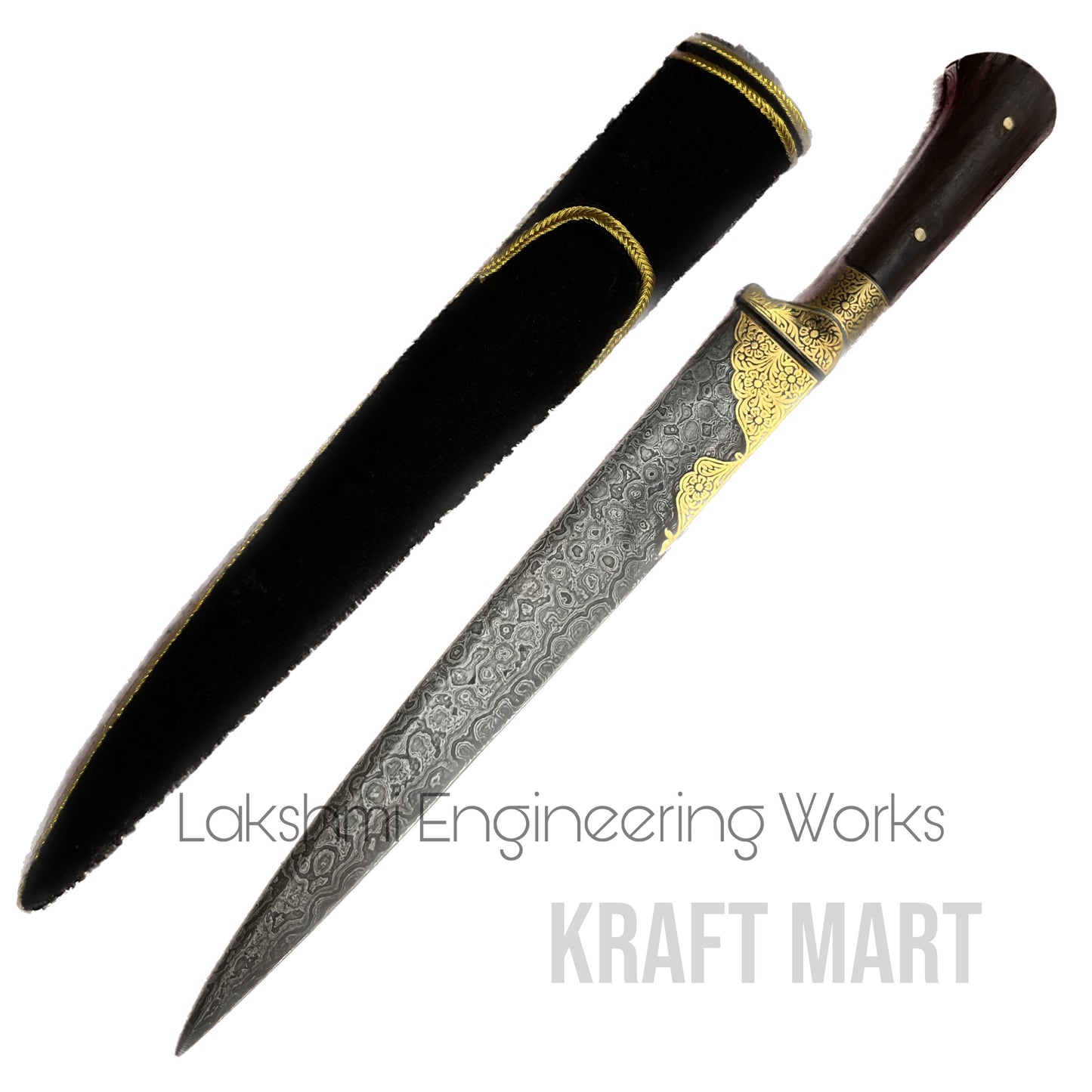 Antique-style collectible dagger with traditional Koftgiri work