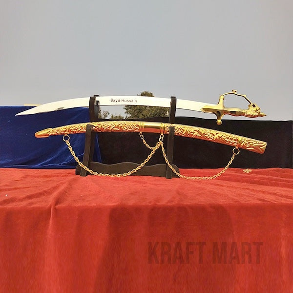Elegant Indian gold wedding sword for pre-wedding use