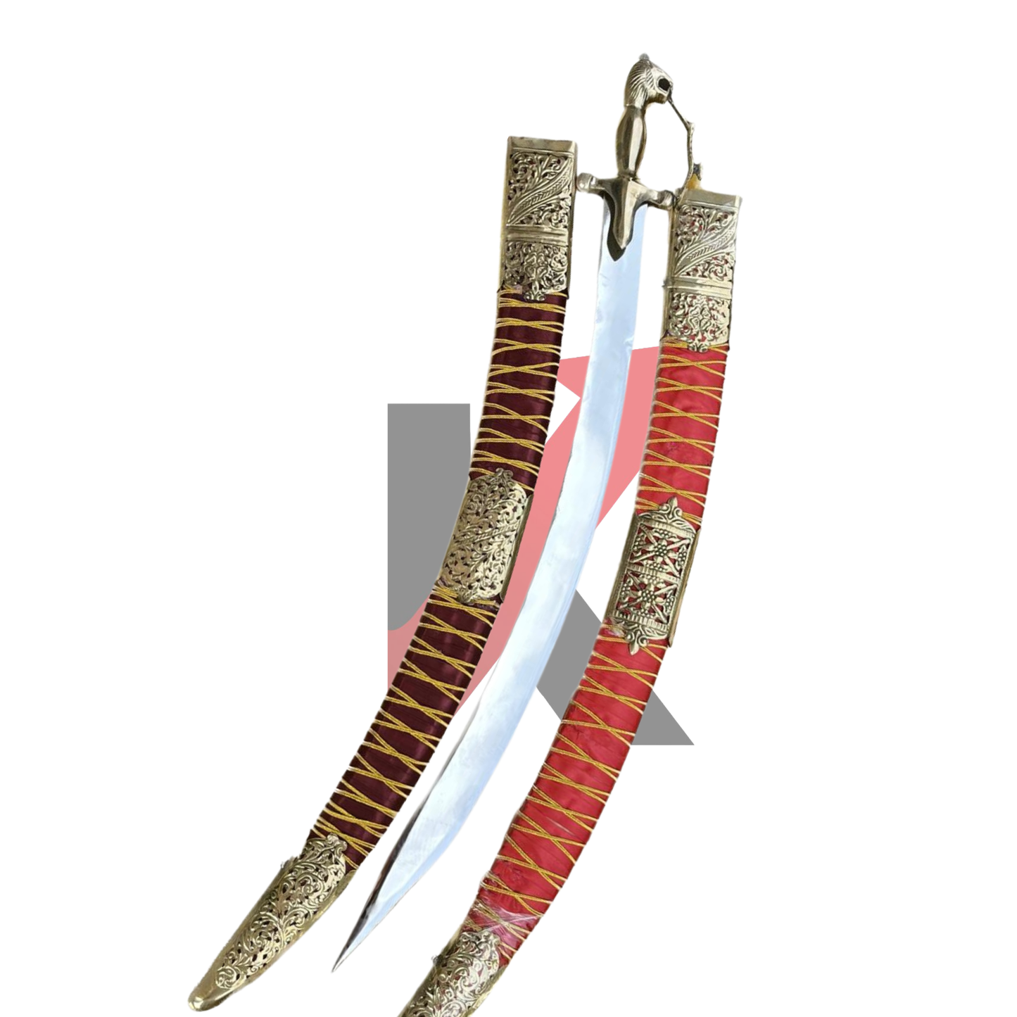 Groom sword with maroon scabbard and personalized engraving option
