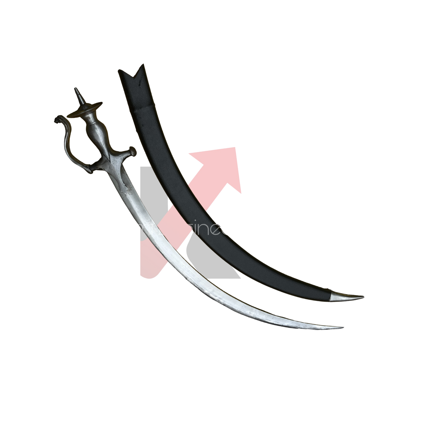 Close-up of handcrafted hilt on Punjabi Goliya kirpan