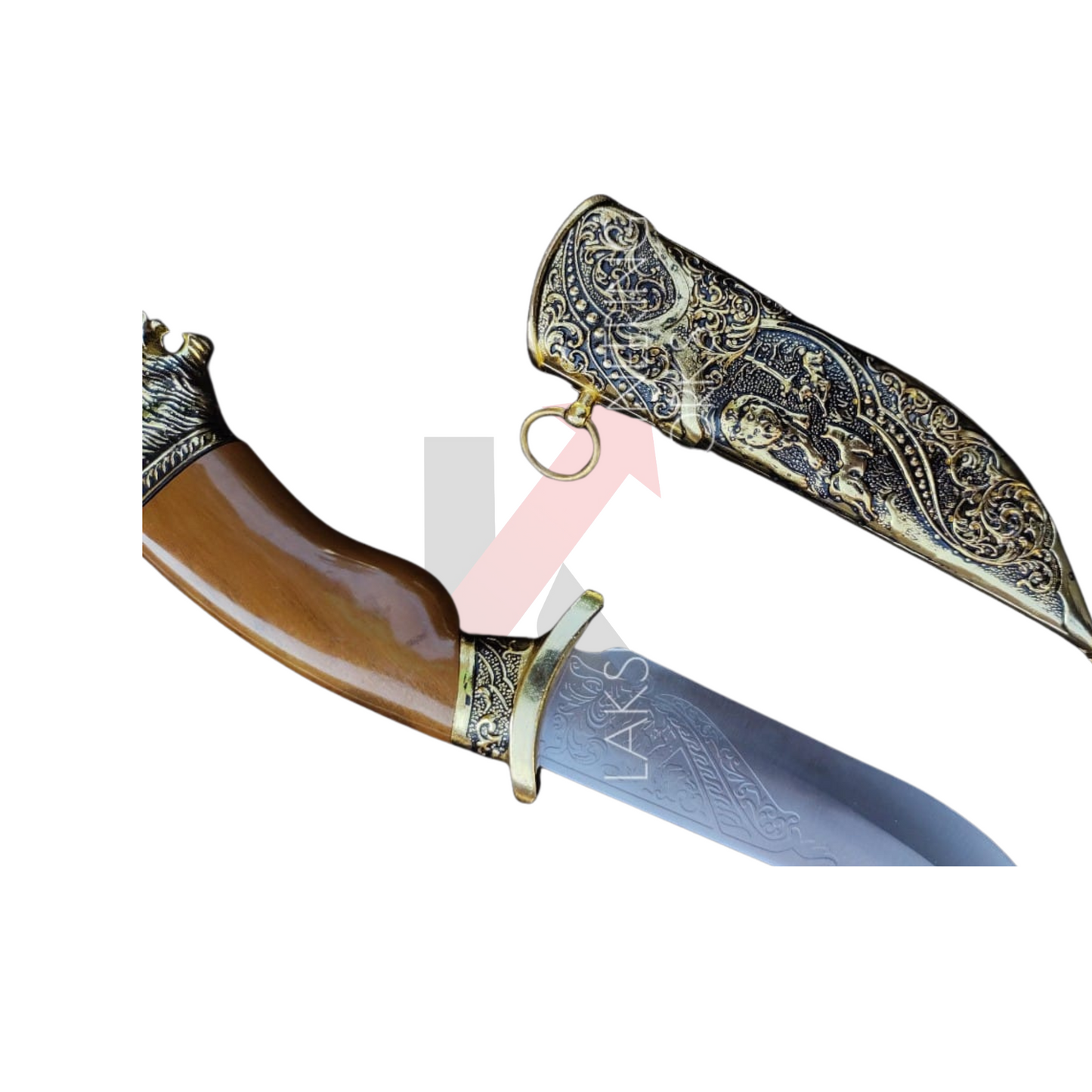 Side view of lion-hilt dagger with ornamental craftsmanship