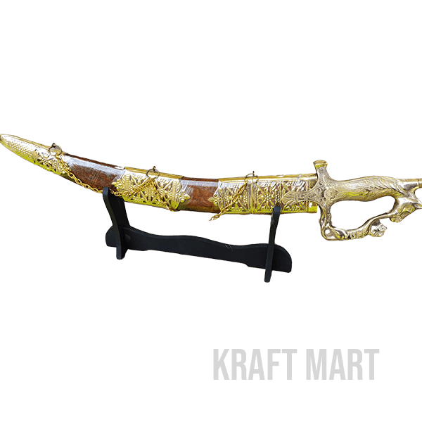 Miniature Indian Rajput sword on white background