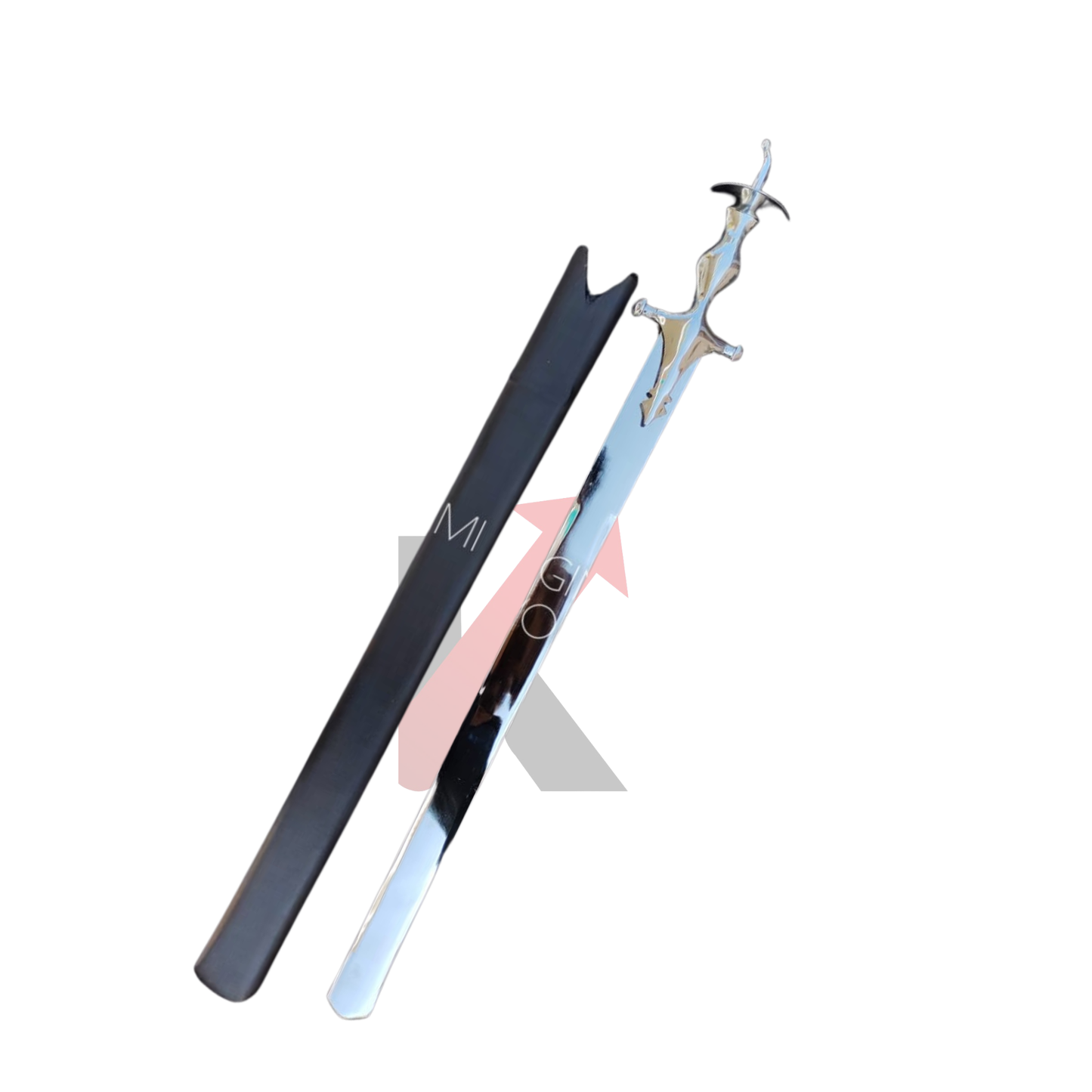 Khanda Sword blade showing detailed steel patterns and shine