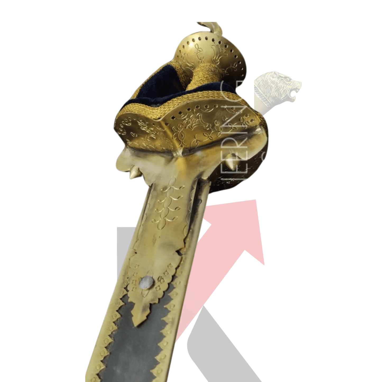 Punjabi Brass Finish Khanda Sword - KraftMart