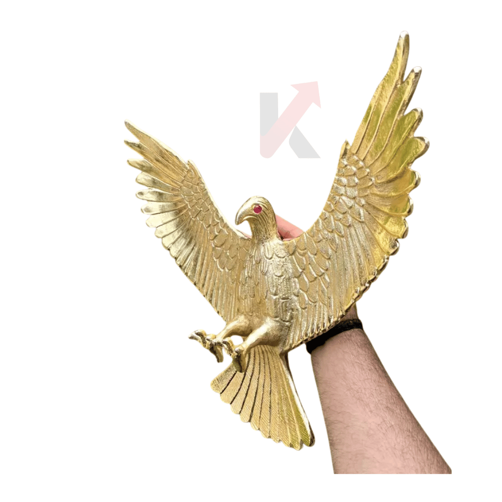 Lightweight aluminum gold eagle artwork with detailed carving