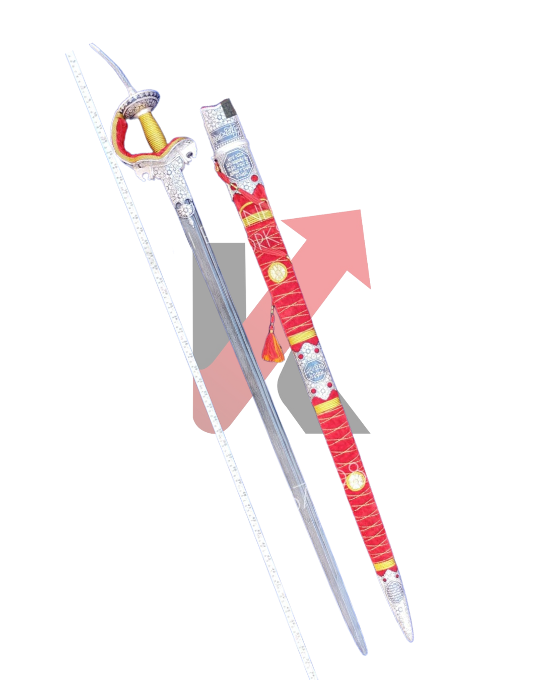 Traditional Maratha sword with velvet scabbard