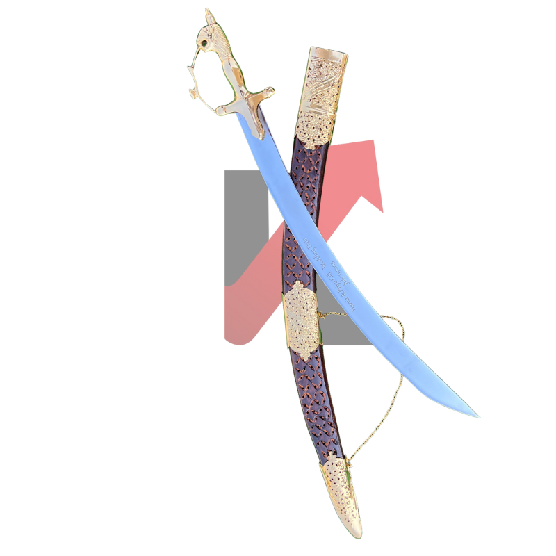 Customizable Rajput wedding sword for groom with name engraving option