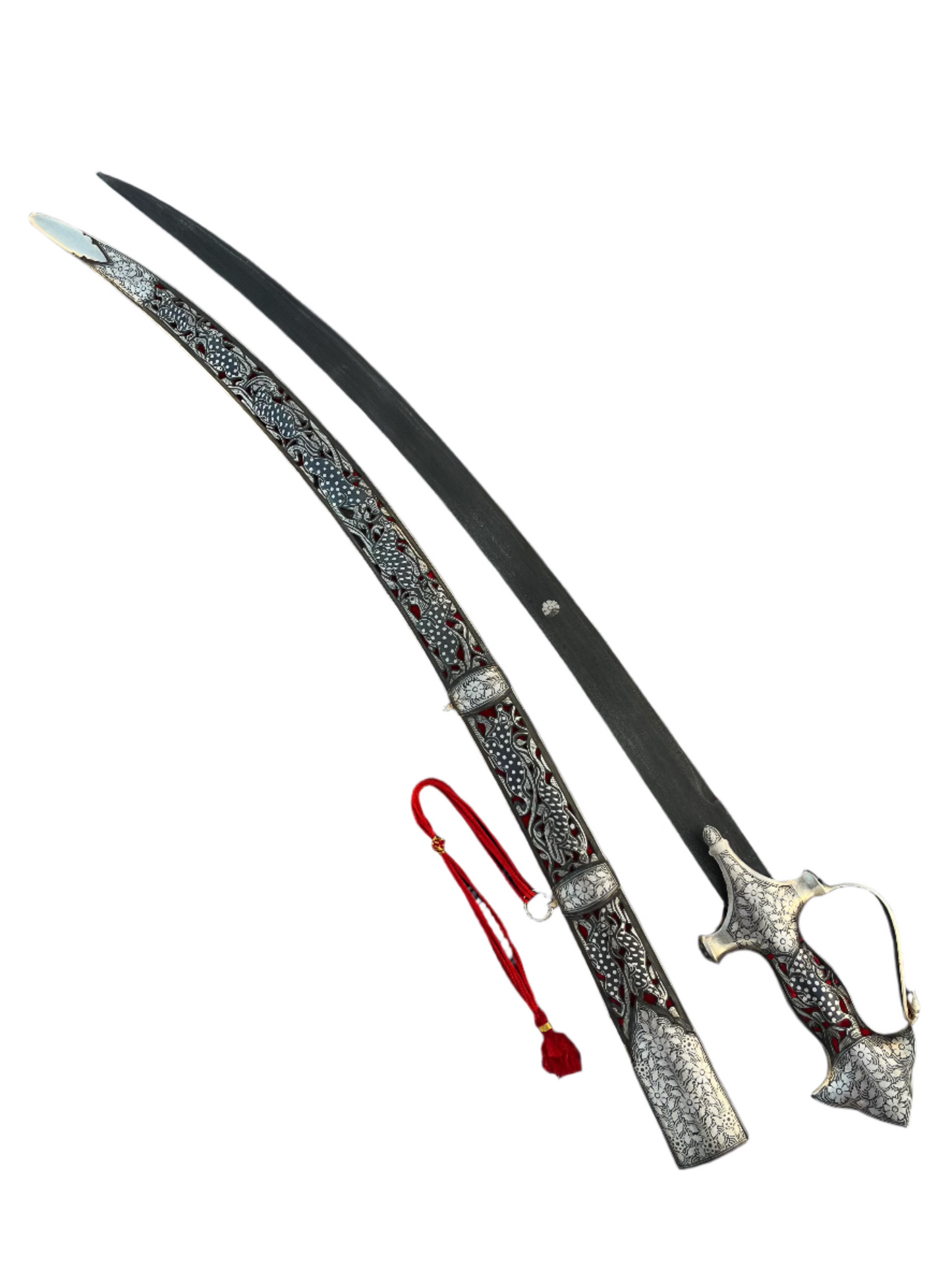 Silver Wedding Sword displayed in a ceremonial wedding setup