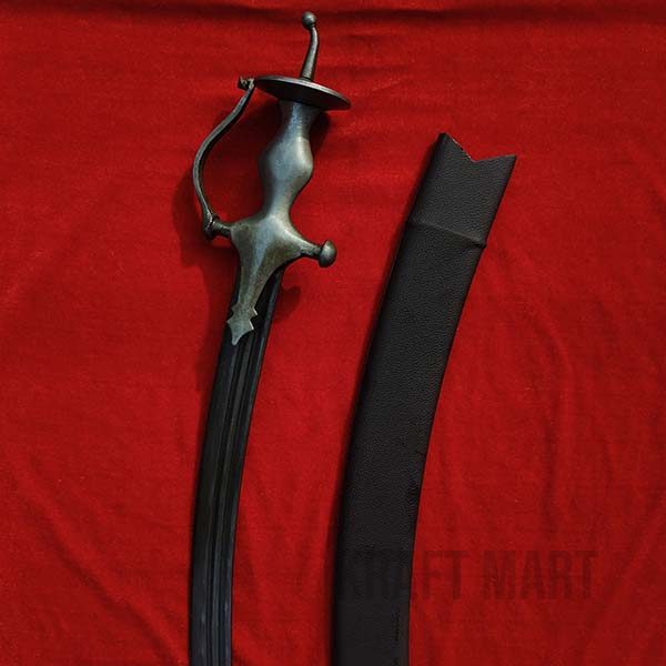Full view of the handcrafted Sikh Tegha sword, styled after 1910s originals