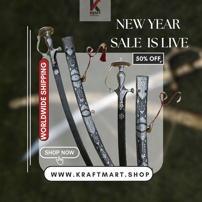 Damascus Steel Koftgiri Katori Handle Sword, Swords In USA