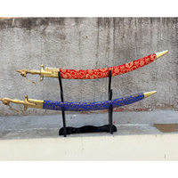 Indian Wedding Sword Combo | 2 Dulha Talwars with Free Display Stand