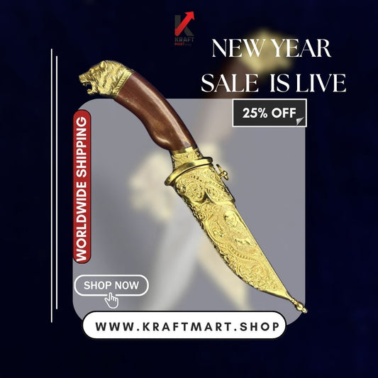Decorative Dagger – 12 Inch Medieval Dagger with Wooden Handle & Metal Sheath