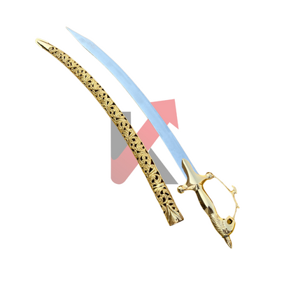 Indian Rajput Sword, 22 Karat Gold Plated , Indian Wedding Talwar