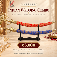 Indian Wedding Sword Combo | 2 Dulha Talwars with Free Display Stand