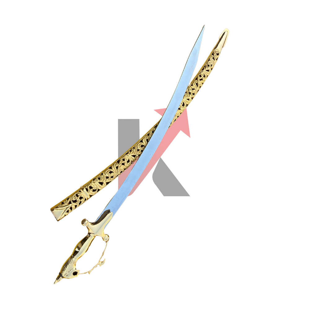 Indian Rajput Sword, 22 Karat Gold Plated , Indian Wedding Talwar