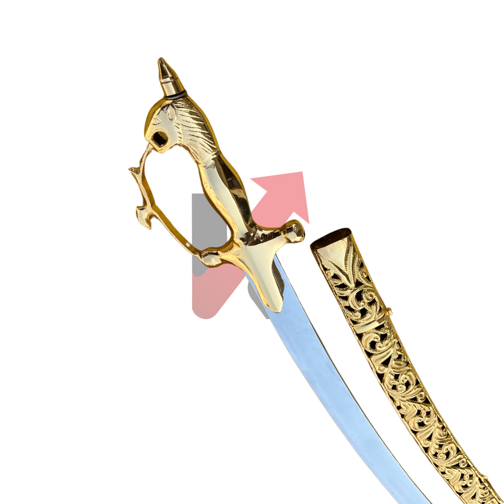 Indian Rajput Sword, 22 Karat Gold Plated , Indian Wedding Talwar