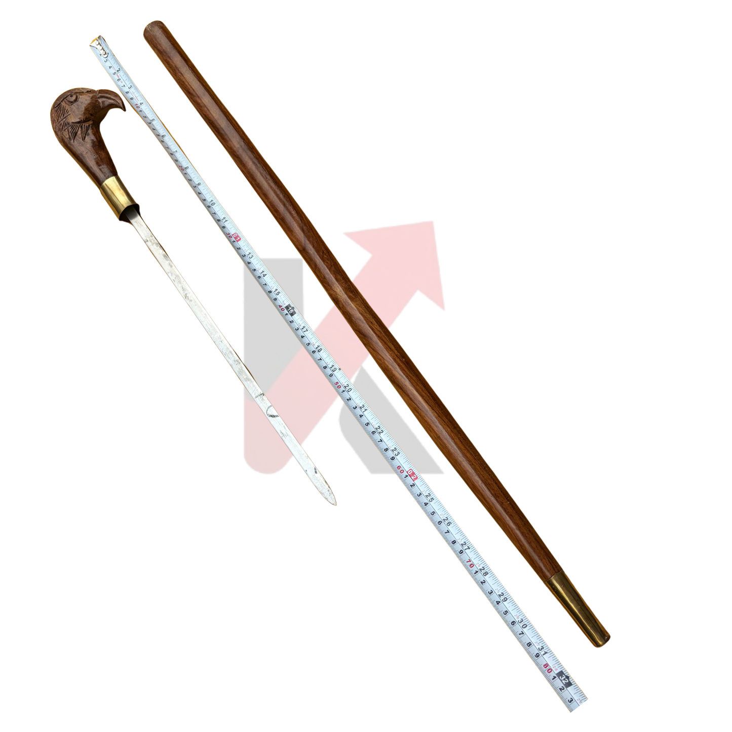 Premium teak wood walking cane handcrafted by Indian artisans