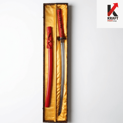 Black Katana – Samurai Sword with Sheath & Wooden Gift Box - KraftMart