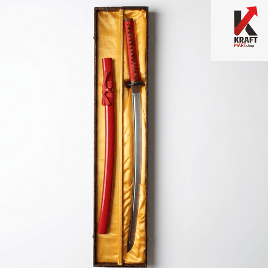 Black Katana – Samurai Sword with Sheath & Wooden Gift Box - KraftMart