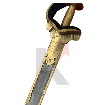 Punjabi Khanda Sword | Brass Finish Sikh Wedding Sword | Carbon Steel 38 Inch - KraftMart