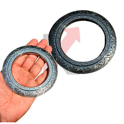Chakri sarabloh kada with hand carved petal border design