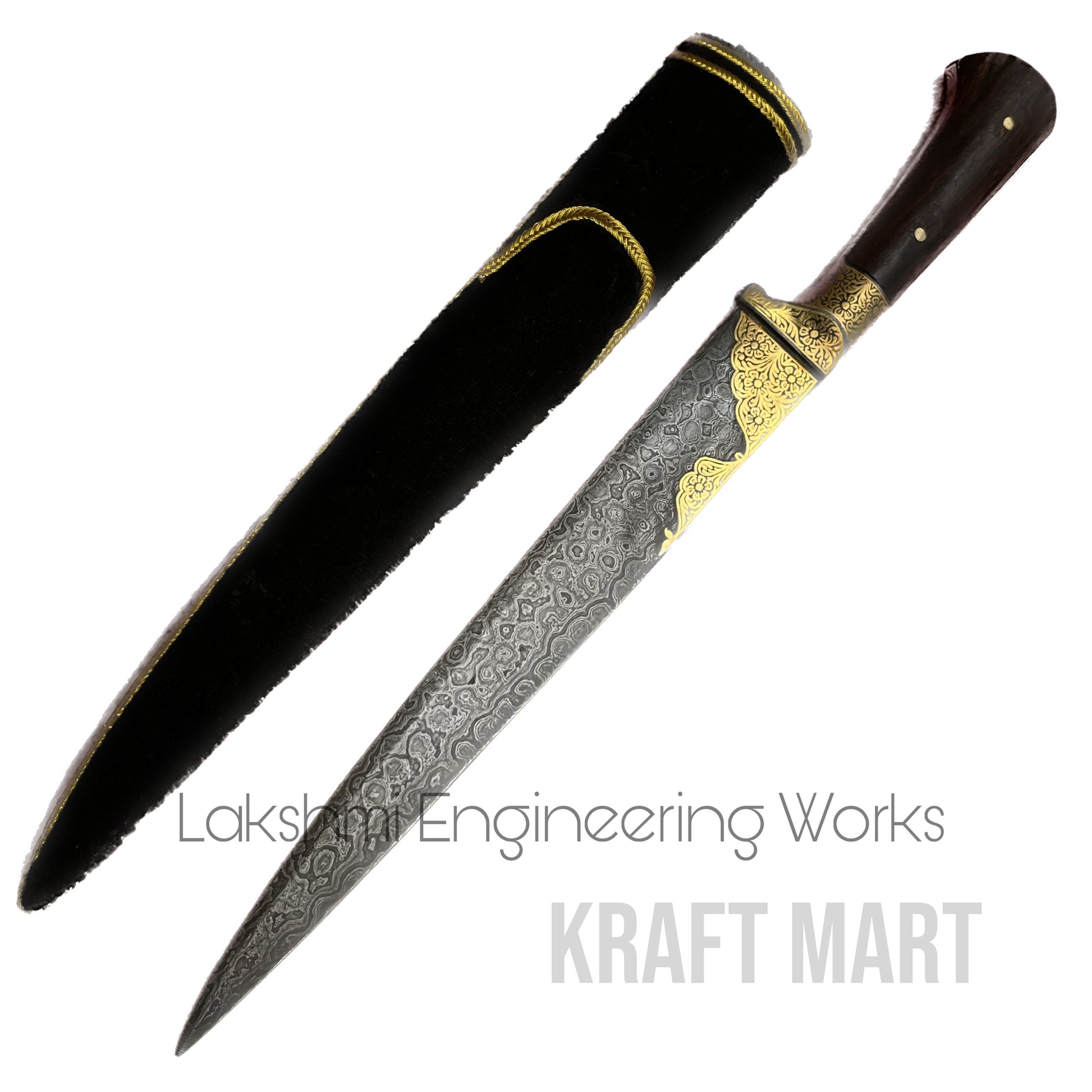Antique-style collectible dagger with traditional Koftgiri work