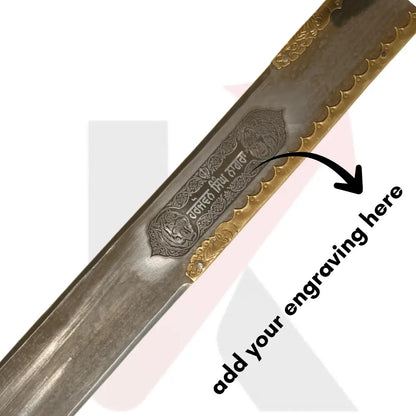 Gold Khanda Sikh wedding sword for grooms