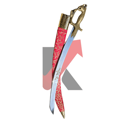 Handcrafted Dulha Talwar for groom with detailed brass hilt