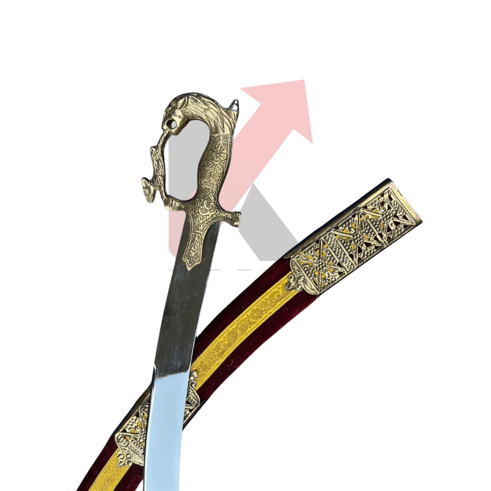 Decorative ceremonial sword with velvet scabbard for weddings and cultural events