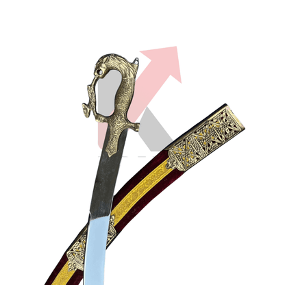 Decorative ceremonial sword with velvet scabbard for weddings and cultural events