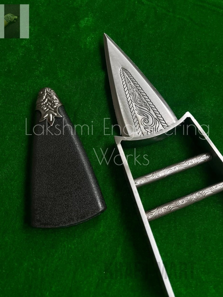 Kattyar with sheath shown from side profile, highlighting design