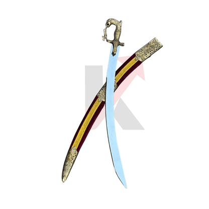 Luxury Rajput ceremonial sword with velvet case – elegant wedding accessory