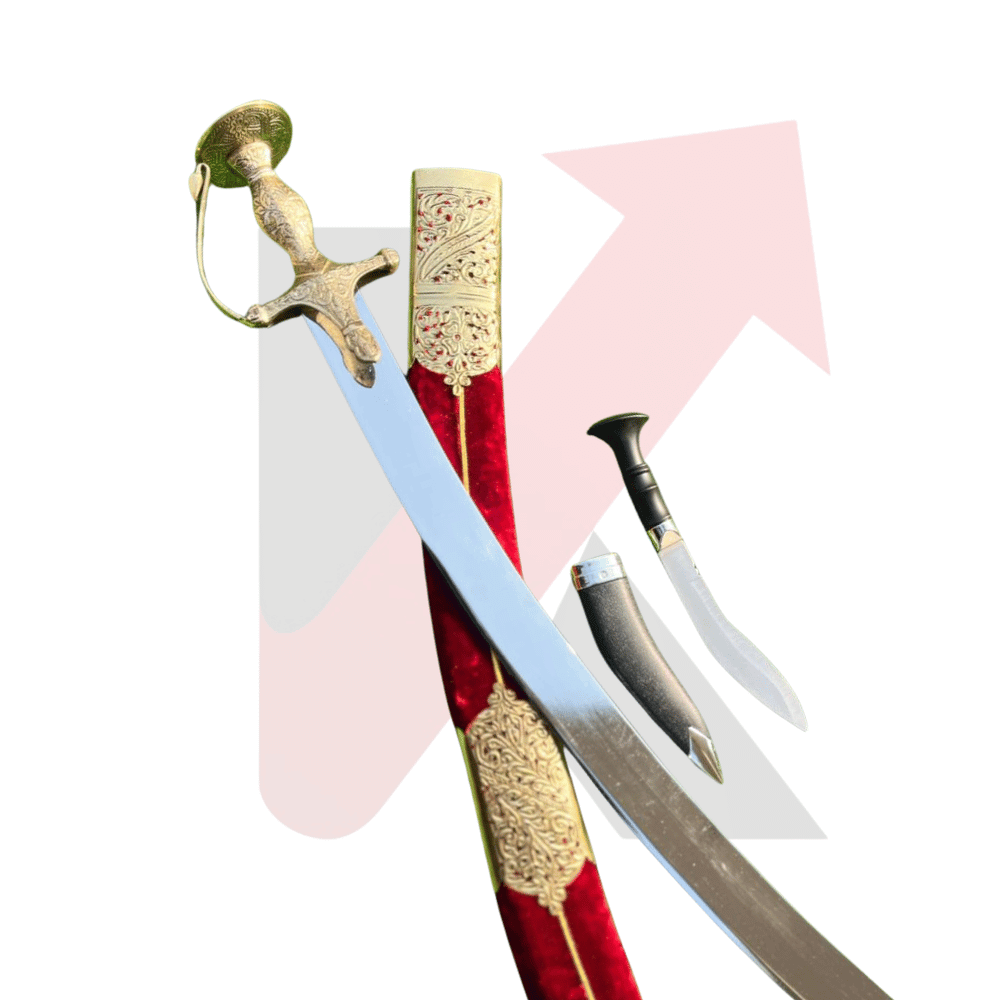 oyal red velvet scabbard ceremonial sword with matching dagger