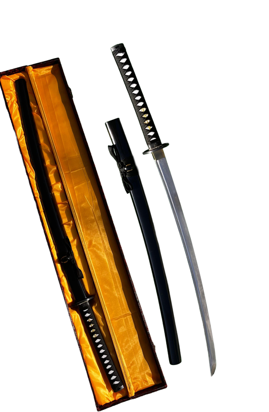 Premium katana with 1050 carbon steel blade and wooden sheath